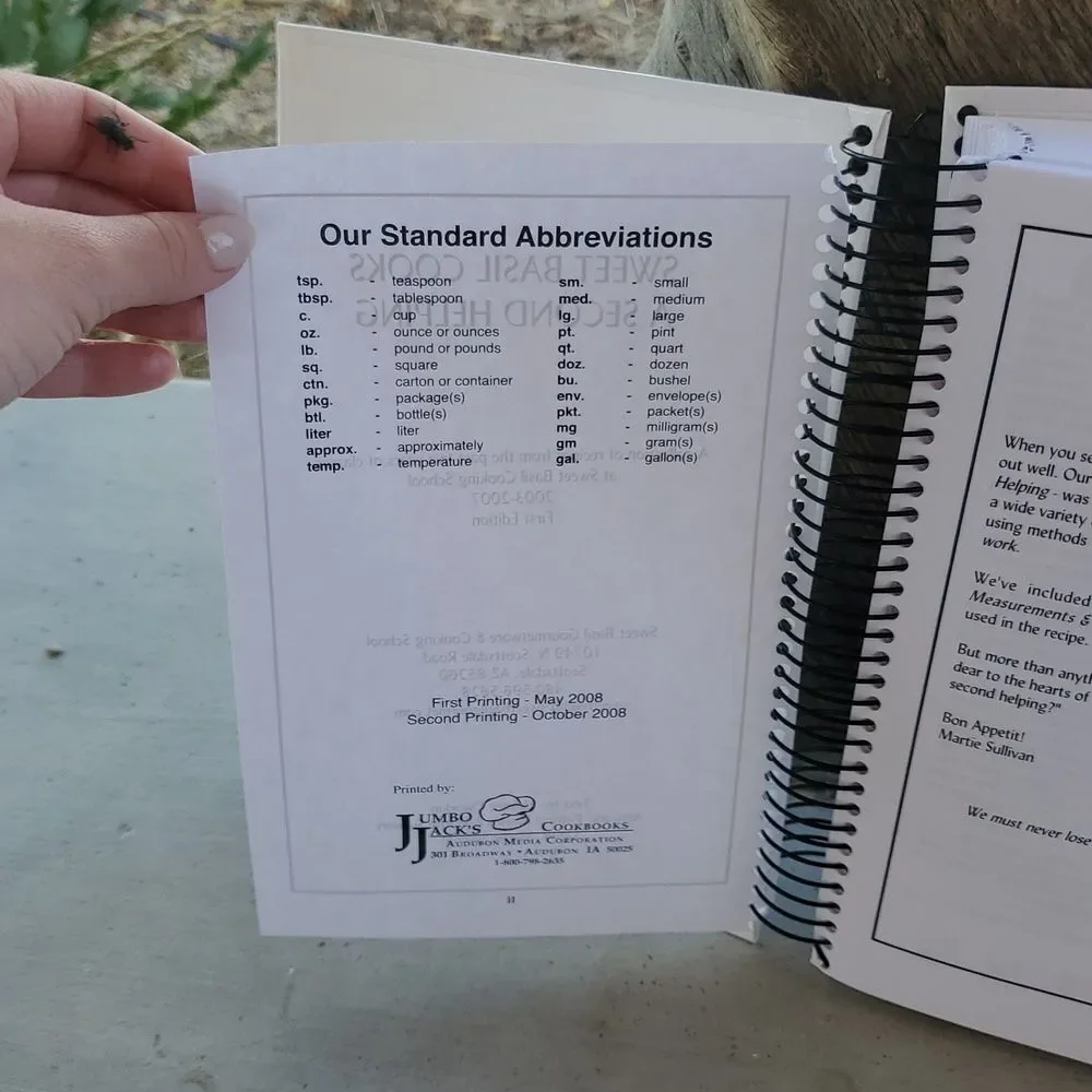 Sweet Basil Cooks Cookbook - A Second Helping